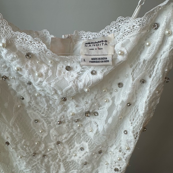 HEMANT & NANDITA White Lace Midi Dress NWOT - Picture 7 of 7